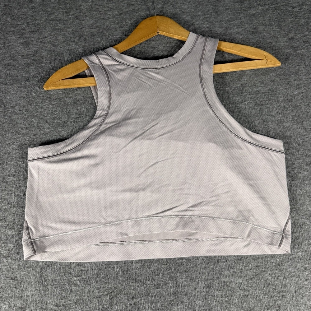 Lululemon Open-Back Cropped Train Tank Gray Workout Gym Running Size 8 See Pics